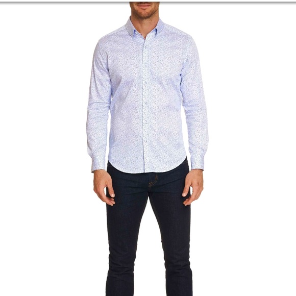 ROBERT GRAHAM ‘BECAN” TWO TONE DOT PRINT LONG SLEEVE SHIRT - Picture 8 of 16